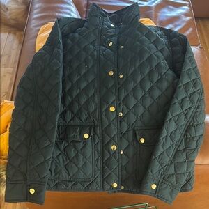 Navy Quilted Puffer Jacket with Classic Style